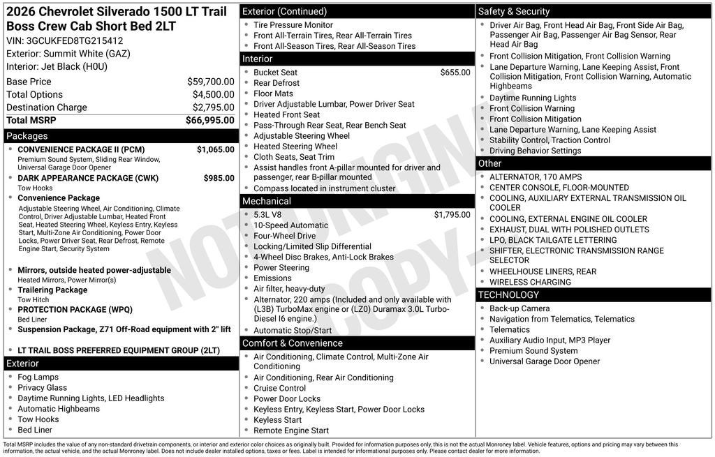 2026 Chevrolet Silverado 1500 LT Trail Boss