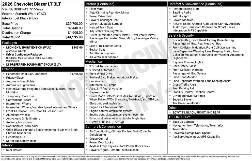 2026 Chevrolet Blazer 3LT