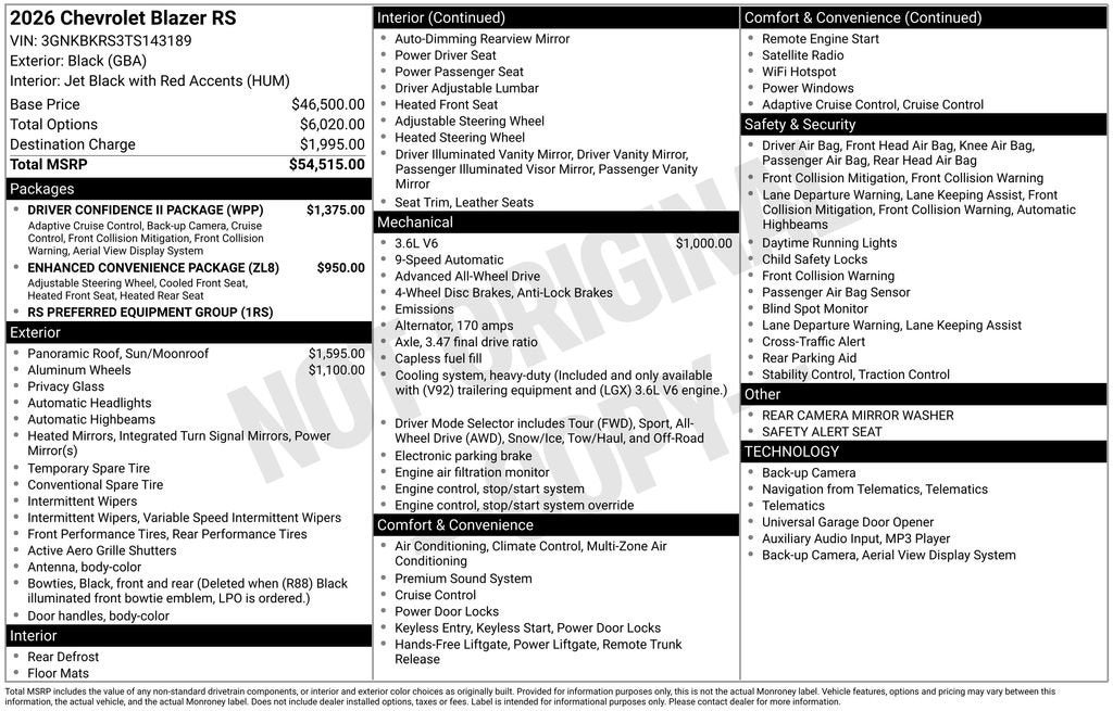 2026 Chevrolet Blazer RS