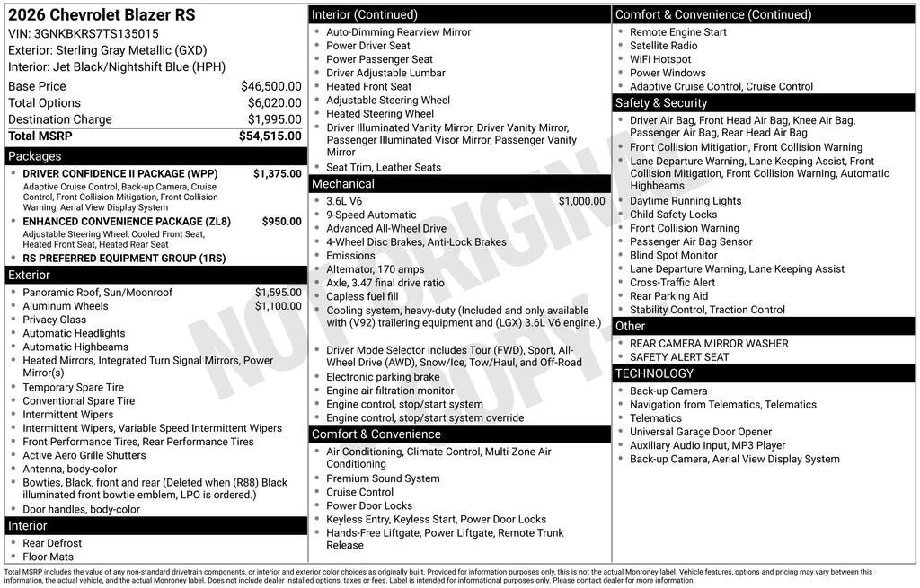 2026 Chevrolet Blazer RS