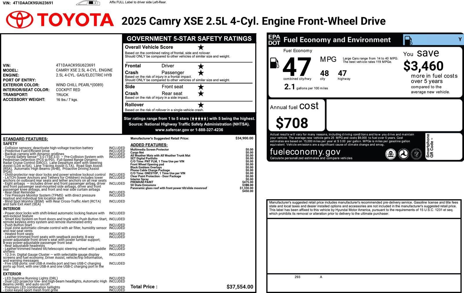 2025 Toyota Camry XSE