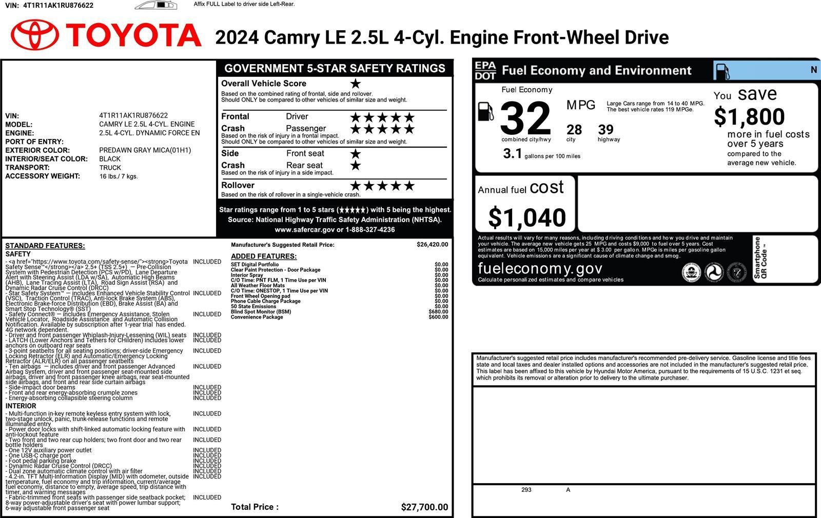 2024 Toyota Camry LE