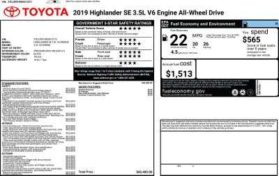 2019 Toyota Highlander SE