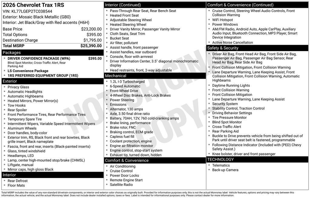 2026 Chevrolet Trax 1RS