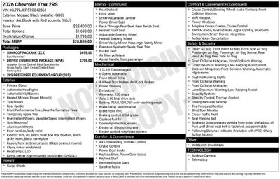 2026 Chevrolet Trax 2RS