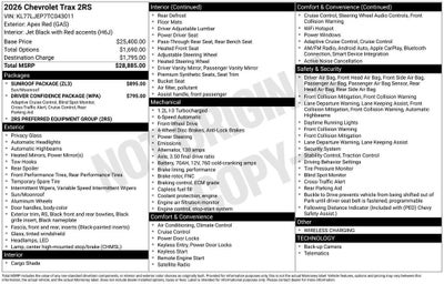 2026 Chevrolet Trax 2RS