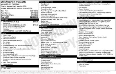 2026 Chevrolet Trax ACTIV
