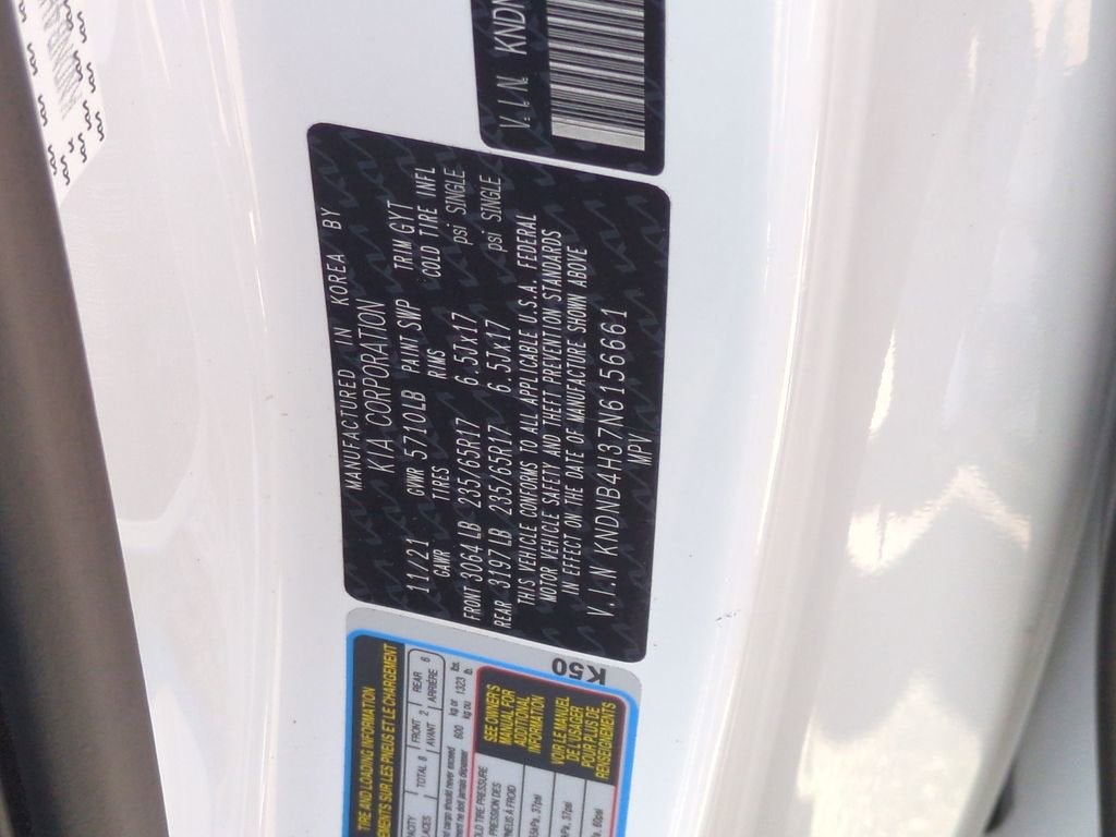 2022 Kia Carnival MPV LX Seat Package